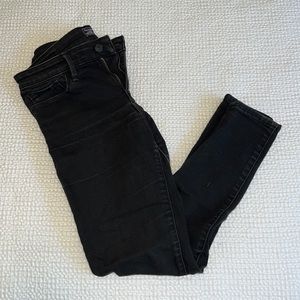 abercrombie harper super skinny black ripped jeans size 26s